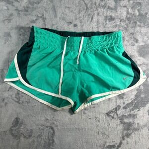 Nike Womens Running Shorts Teal Green White Trim Mesh Panels Size S